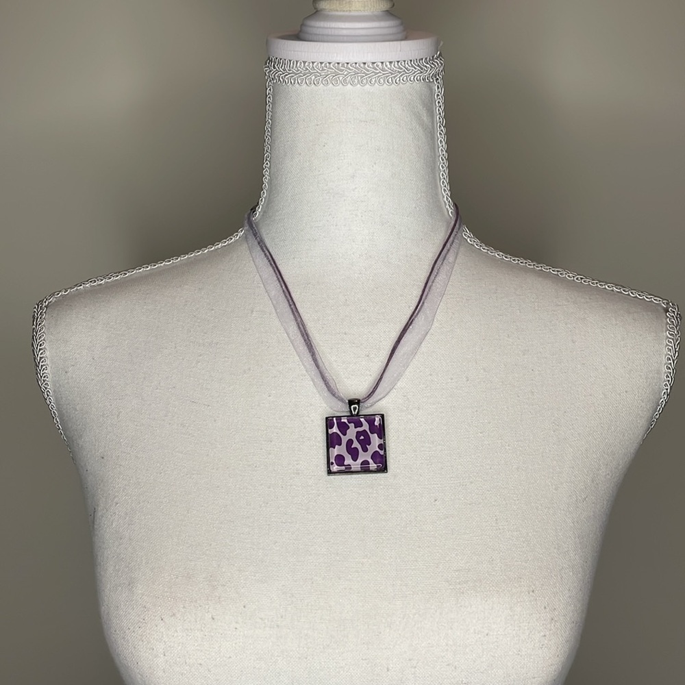 Organza Ribbon & Cord Pendant Necklace